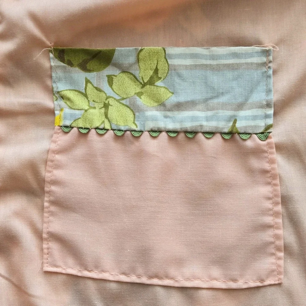 Handmade Reversible Floral Kitchen Apron Pockets Retro Cotton Linen Cottagecore